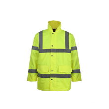 Hola vis reflectante impermeable de seguridad chaqueta con revestimiento de PVC